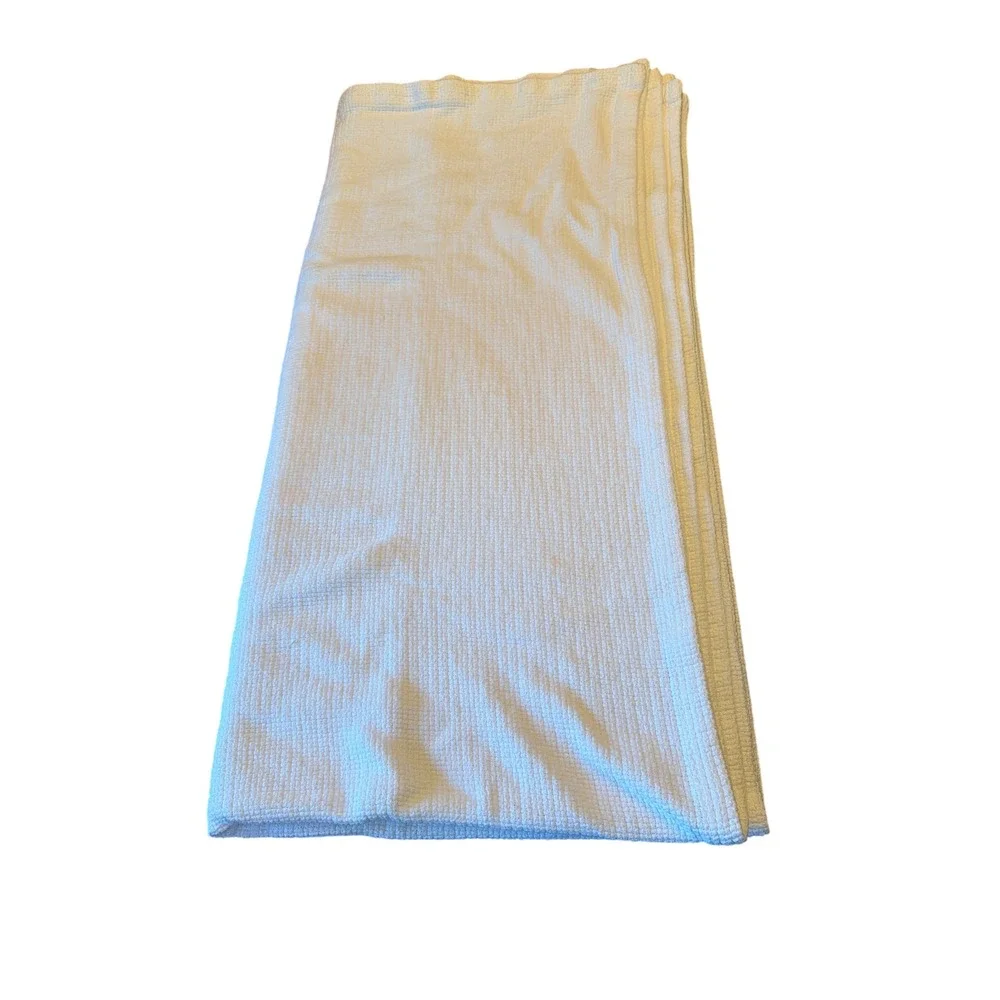 PBteen Blanket White Organic Cotton Waffle Weave Classic Textured Bedding 630079